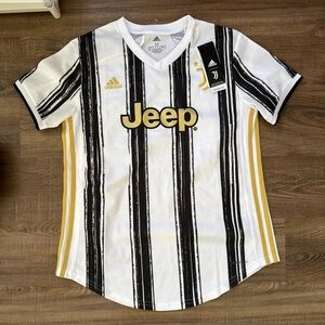 adidas White and Black Striped Women's Jersey